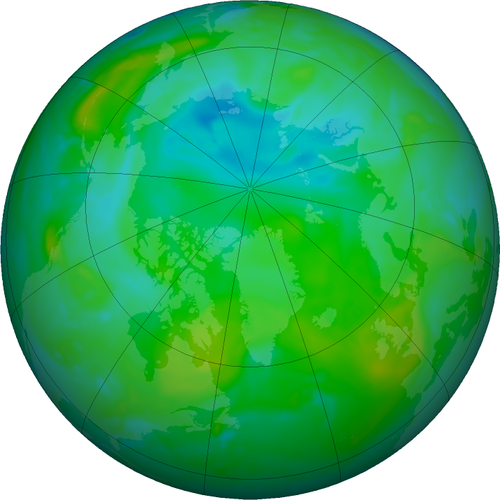 Arctic ozone map for 07 August 2021